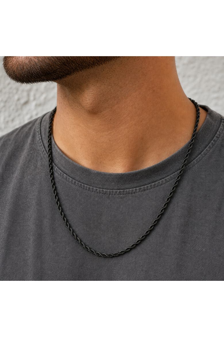 Barrett Braided Metal 22 Inch Long Necklace, Alternate, color, Black