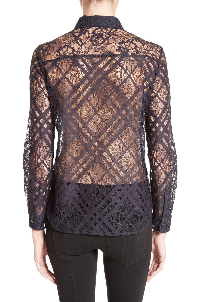 Burberry Aster Check Lace Shirt, Alternate, color, 