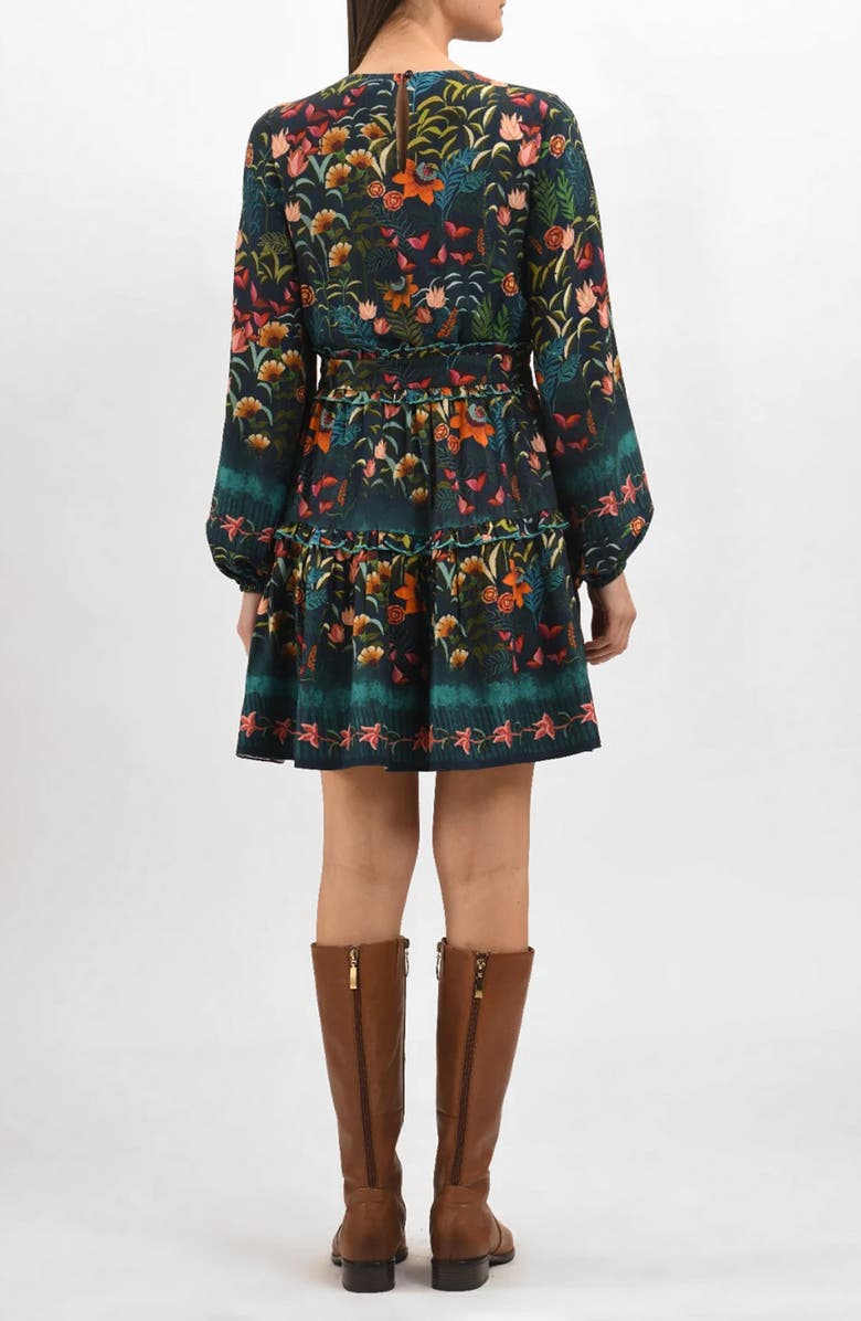 Celina Moon Starlight Long Sleeve Minidress, Alternate, color, Garden Reverie