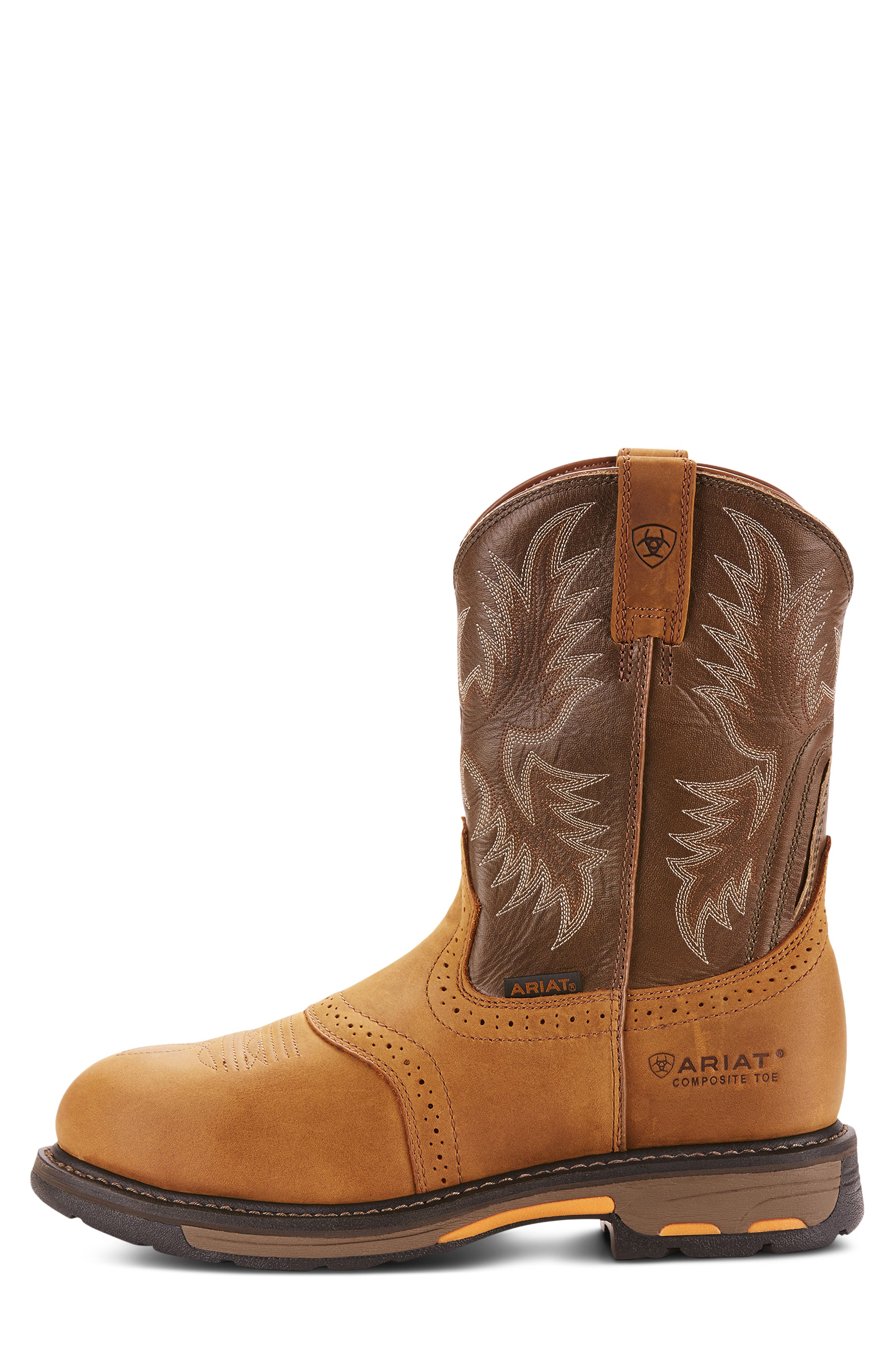 WorkHog Pull-On Western Boot, Alternate, color, AGED BARK/ ARMY GREEN
