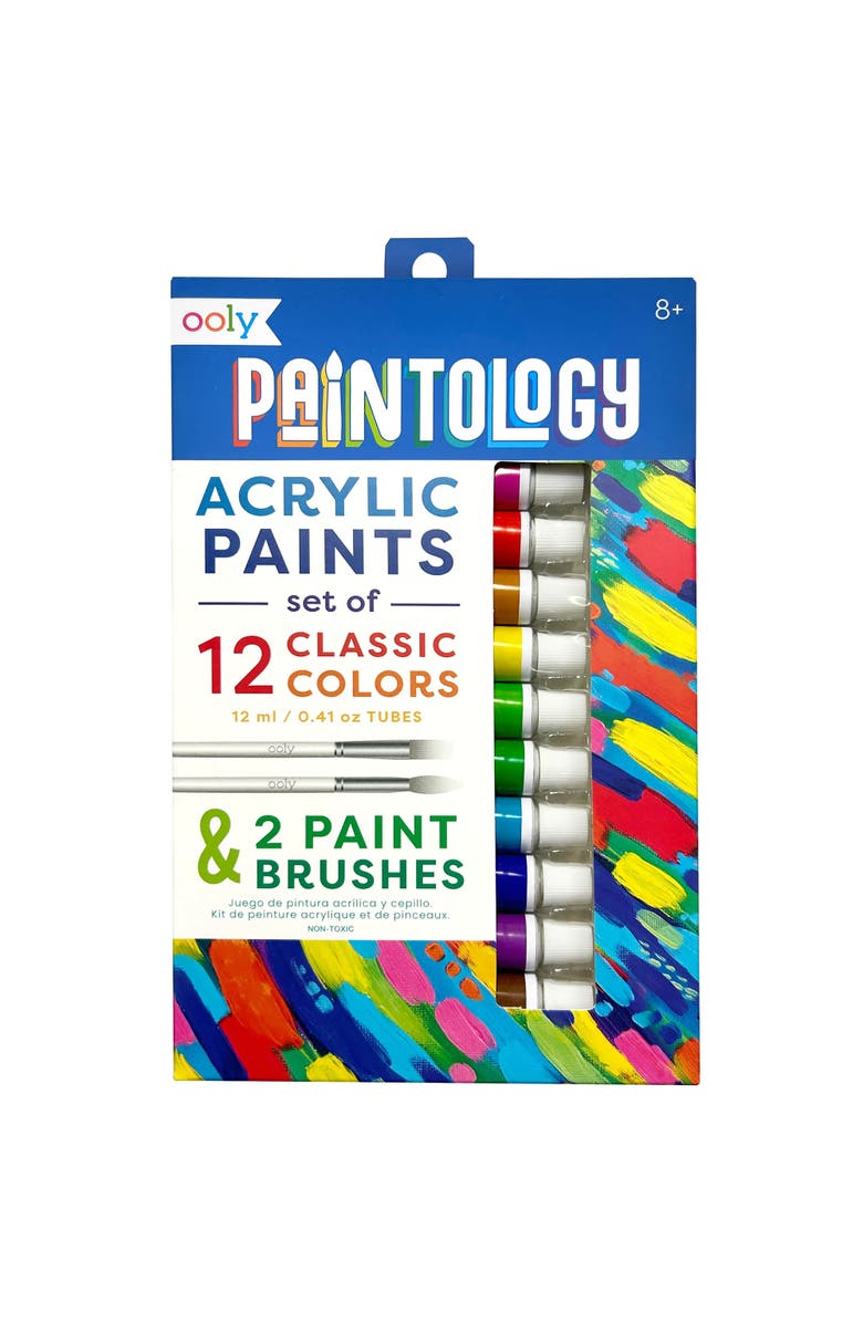 OOLY Paintology Acrylic Paint Set, 12 Classic Colors, Main, color, Multicolored