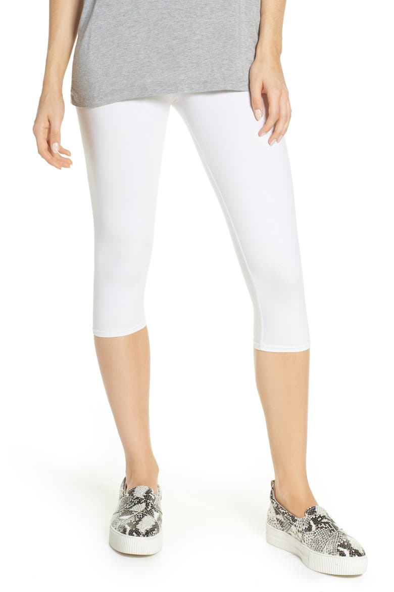Go To High Waist Capri Leggings, Main, color, WHITE