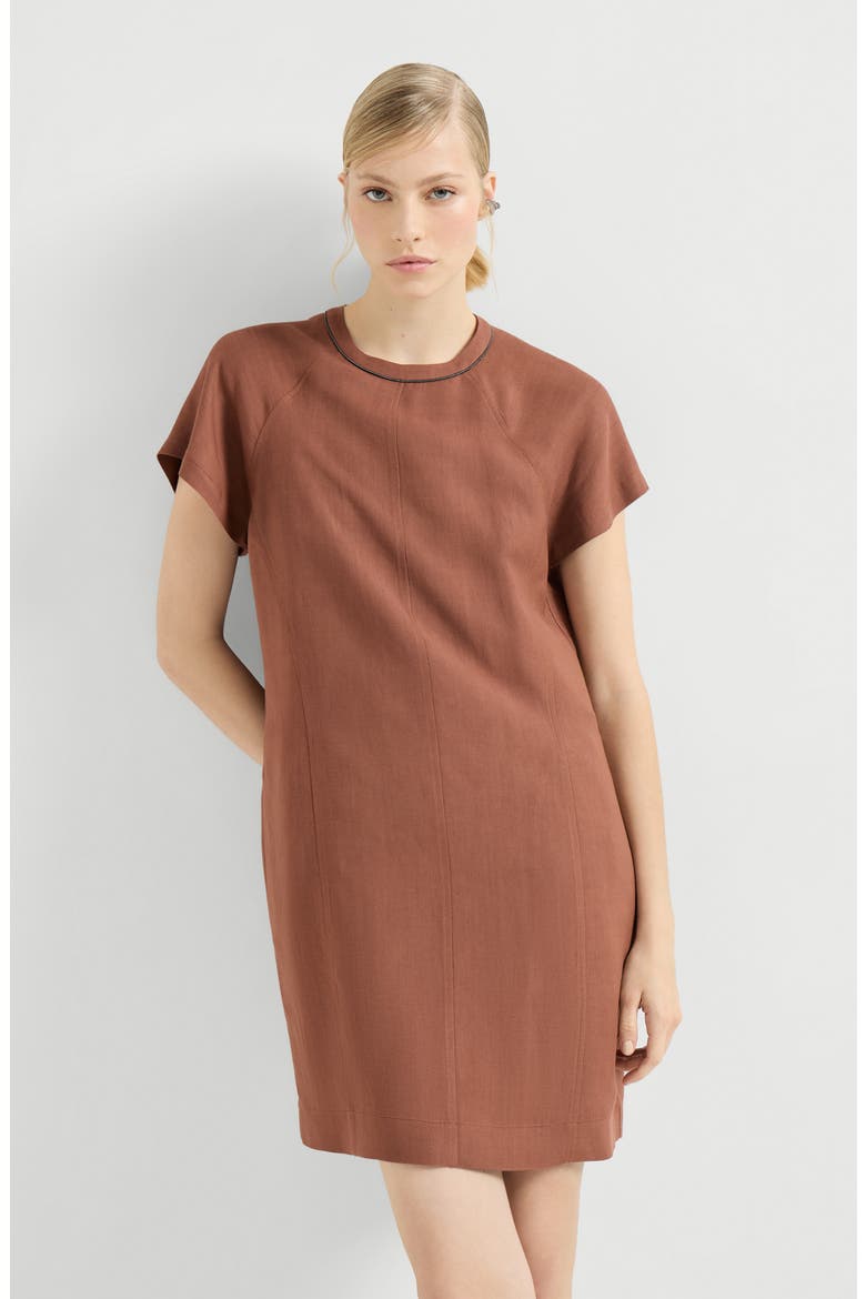 Fluid twill t-shirt dress, Alternate, color, Orange