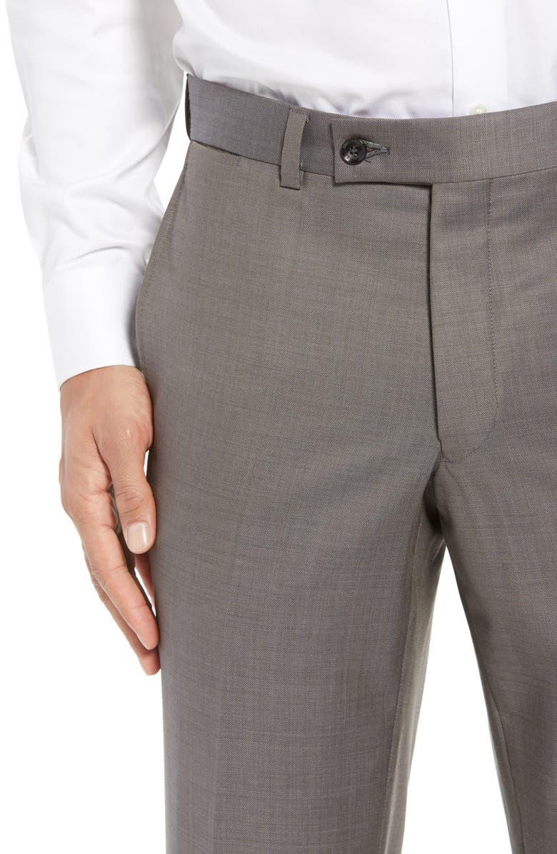 Ted Baker London Jefferson Flat Front Wool Dress Pants, Alternate, color, 