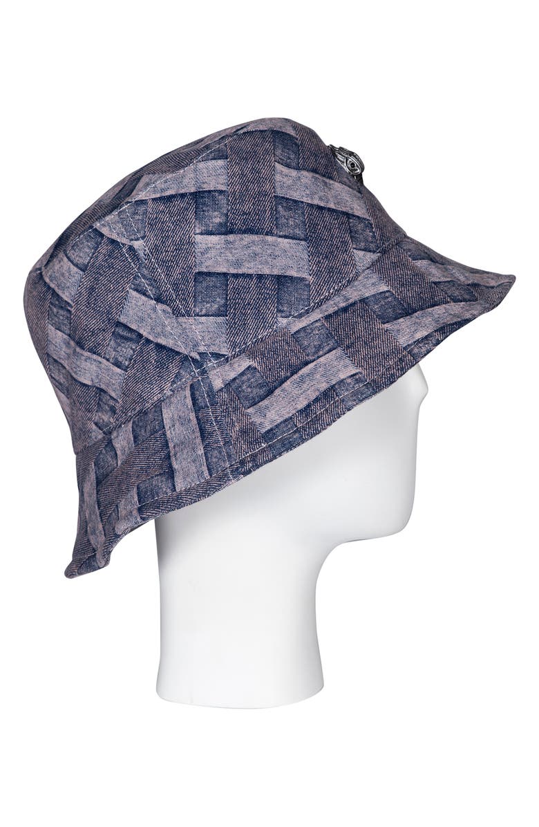 Kurt Geiger London Woven Denim Bucket Hat, Alternate, color,