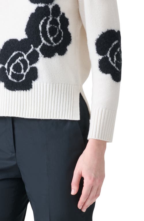Akris 3d Anemone Cashmere-silk Crewneck Sweater