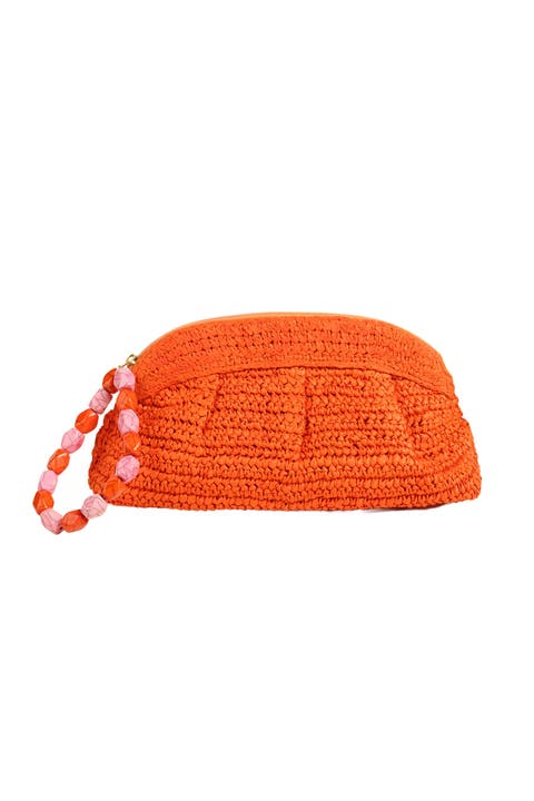 Delhi 100% Raffia Clutch Bag 13 x7 In