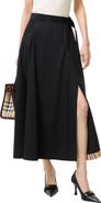 Burberry Belina Belted Wool Twill Skirt