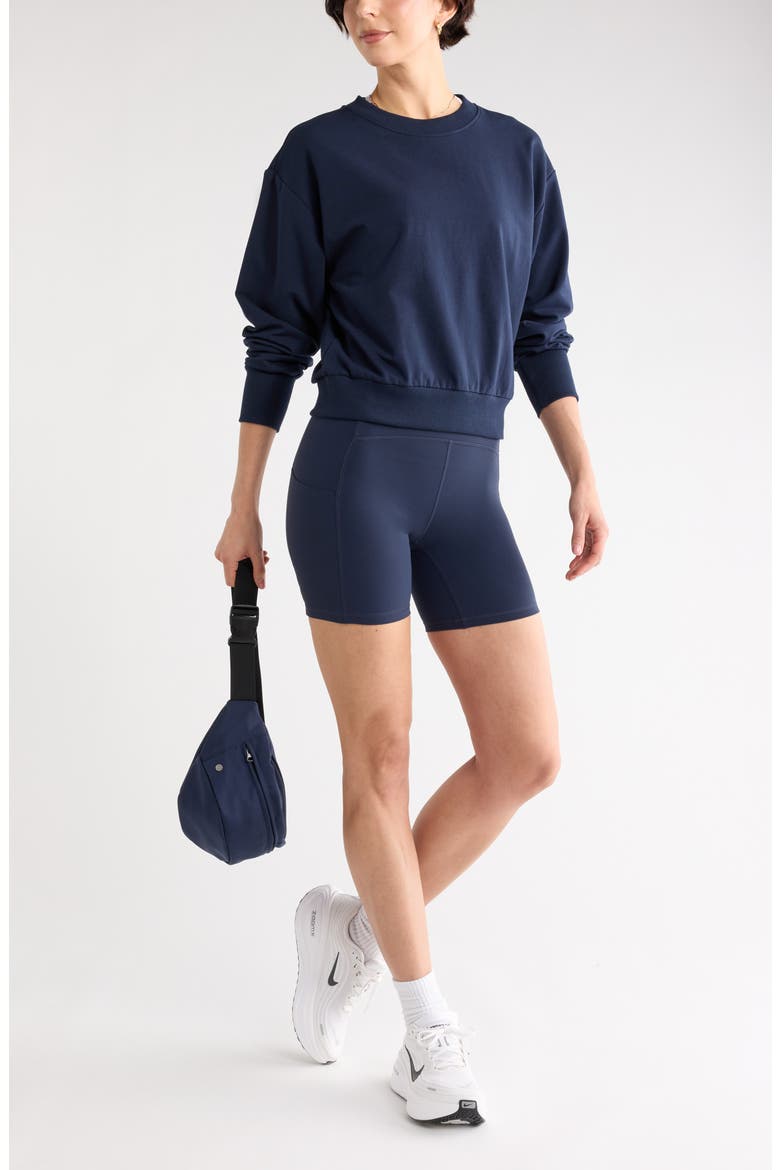 Relay Terry Crewneck Sweatshirt, Main, color, NAVY SAPPHIRE