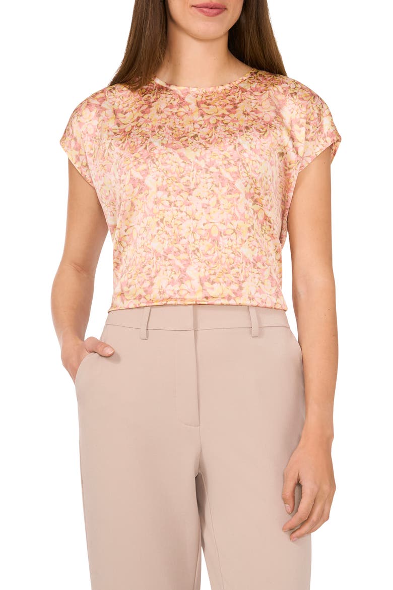 Printed Charmeuse Top, Main, color, SUGAR PEACH