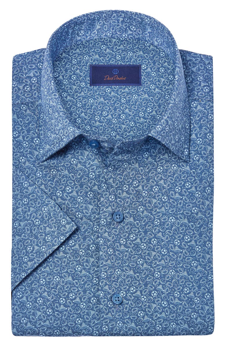 David Donahue Casual Short Sleeve Button-Up Shirt, Alternate, color, 