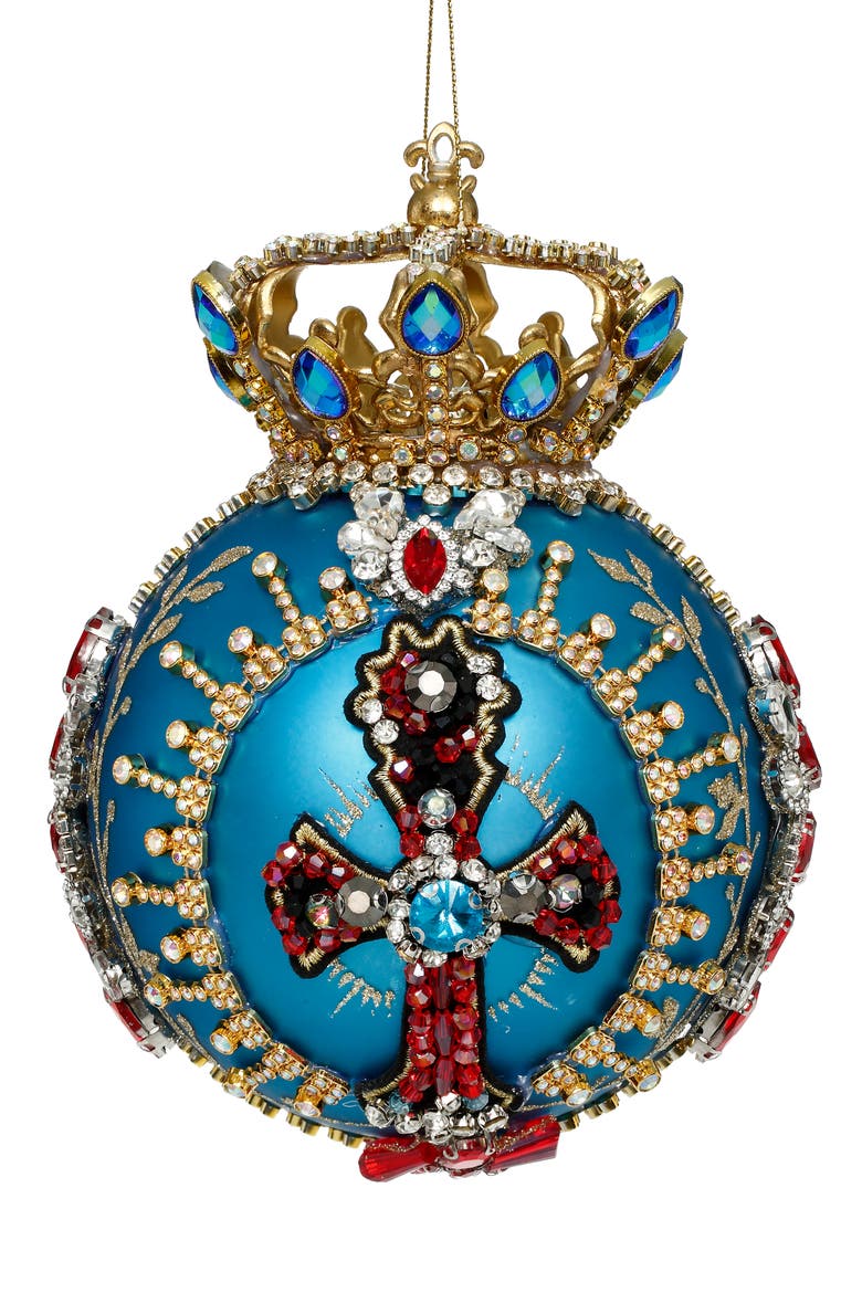Crown Jewels Ornament, Teal, Main, color, Teal