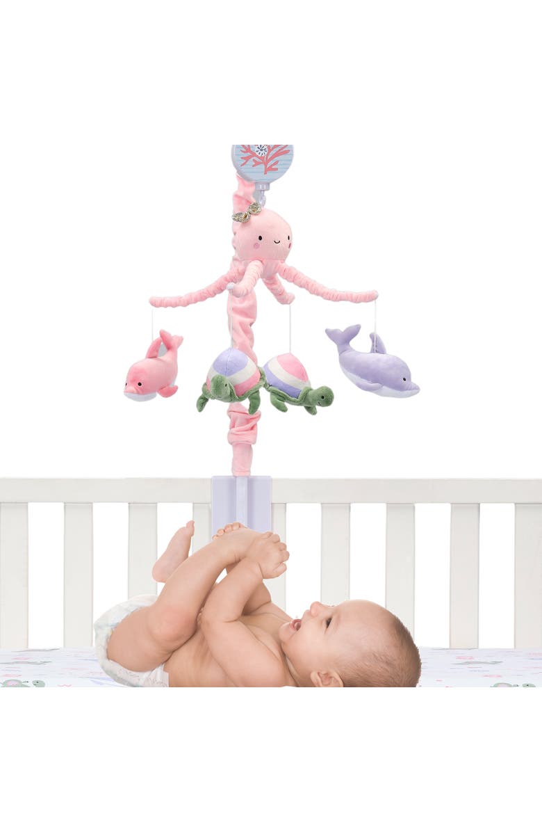 Lambs & Ivy Sea Dreams Dolphin/Turtle Musical Baby Crib Mobile Soother Toy, Alternate, color, Pink