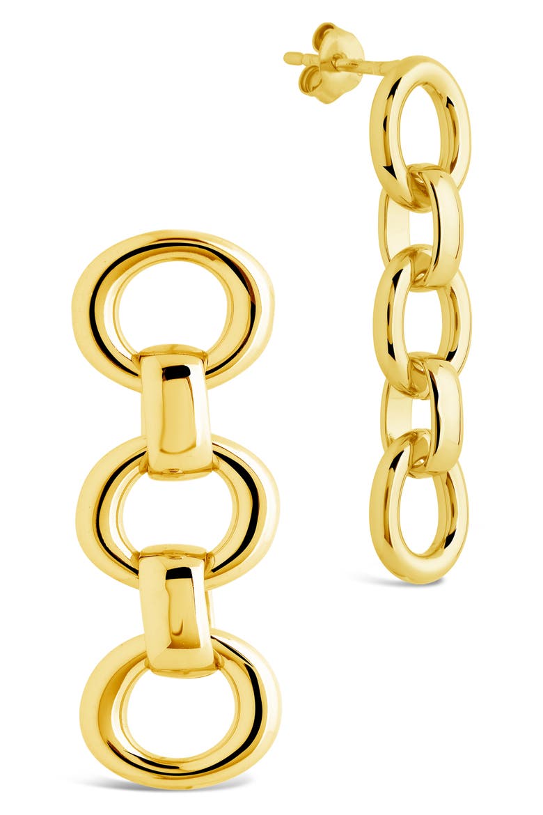 Frankie Chain Linear Drop Earrings, Main, color, GOLD