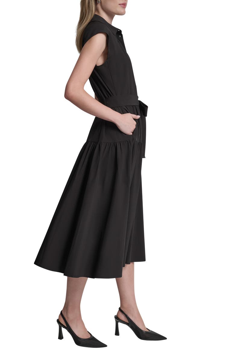 Drop Waist Shirtdress, Alternate, color, BLACK