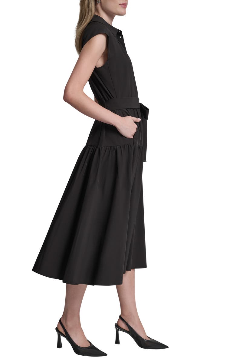 DKNY Drop Waist Shirtdress, Alternate, color, Black
