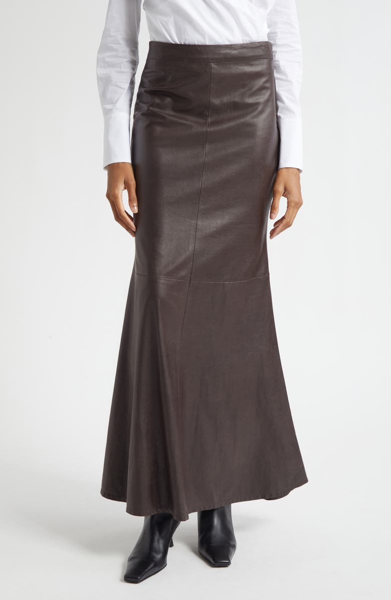 TWP At Last Leather Maxi Skirt, Main, color, Delicioso