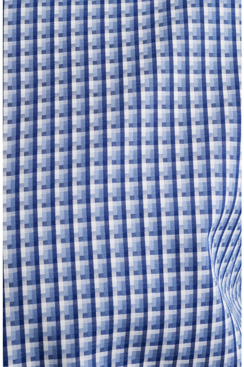 Trim Fit Check Cotton Dress Shirt, Alternate, color, BLUE