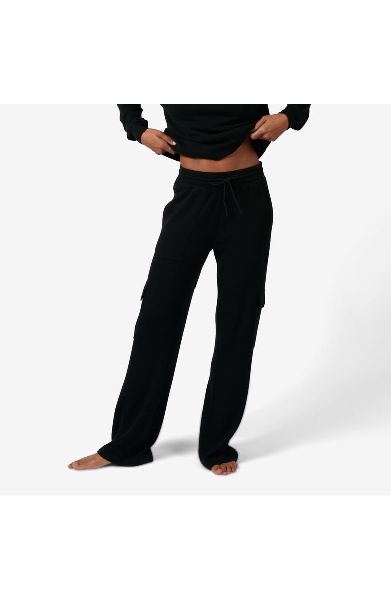TomboyX Modal Cloud Waffle Cargo Pant, Main, color, Black Beauty