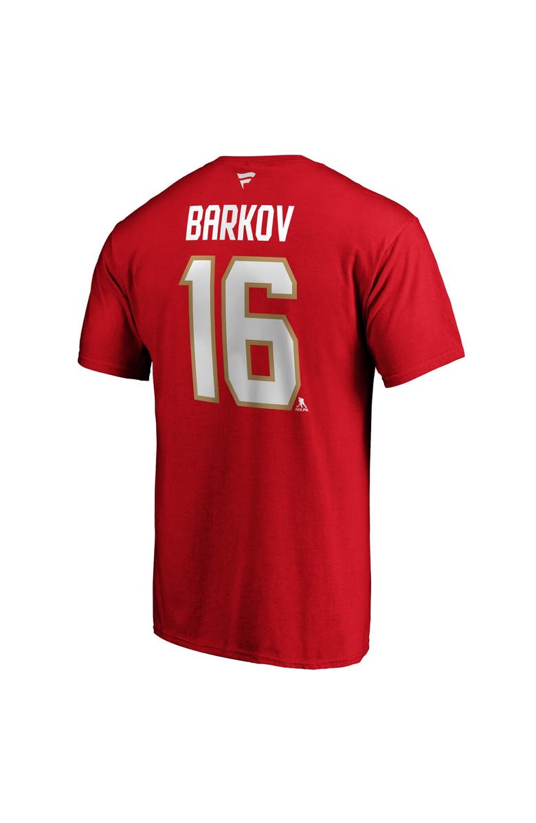 FANATICS Men
s Fanatics Branded Aleksander Barkov Red Florida Panthers Team Authentic Stack Name 
Number T-Shirt, Alternate, color, Red