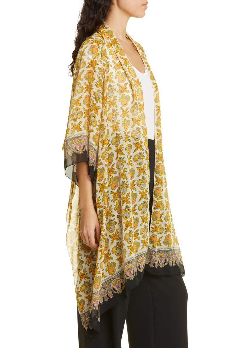 Etro Giacca Scarf Print Silk Wrap Top, Alternate, color, 