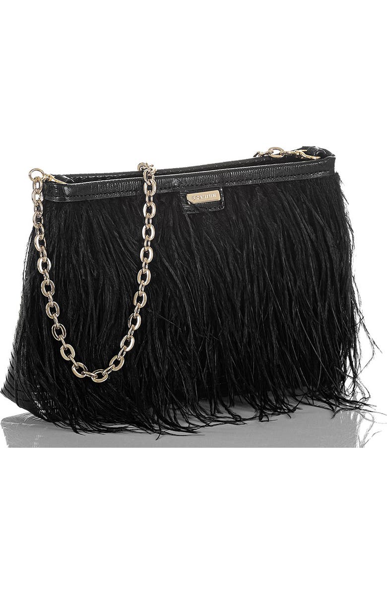 Brahmin Mod Lorelei Feather & Lizard Embossed Leather Shoulder Bag, Alternate, color,