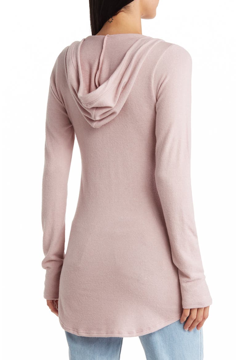 Hooded Tunic Sweater, Alternate, color, GOSSAMER PINK