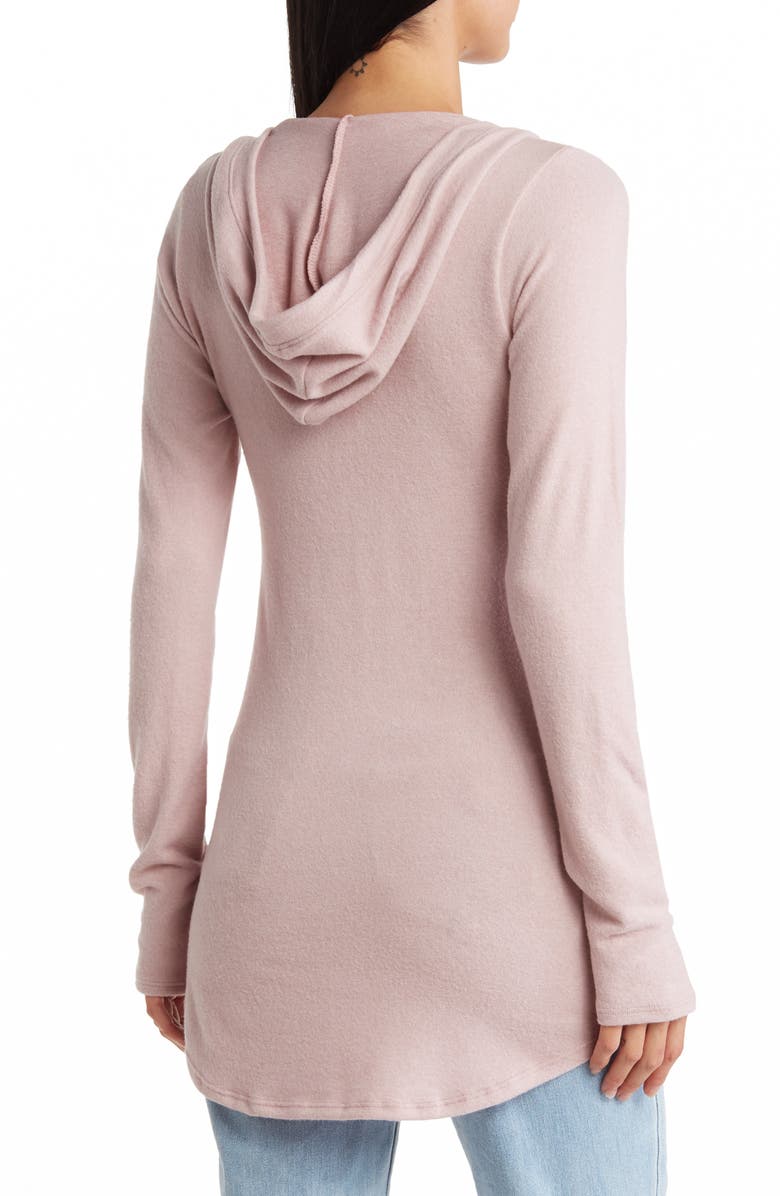 GO COUTURE Hooded Tunic Sweater, Alternate, color, Gossamer Pink