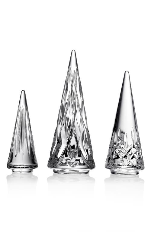 Waterford Set of 3 Crystal Trees in White 