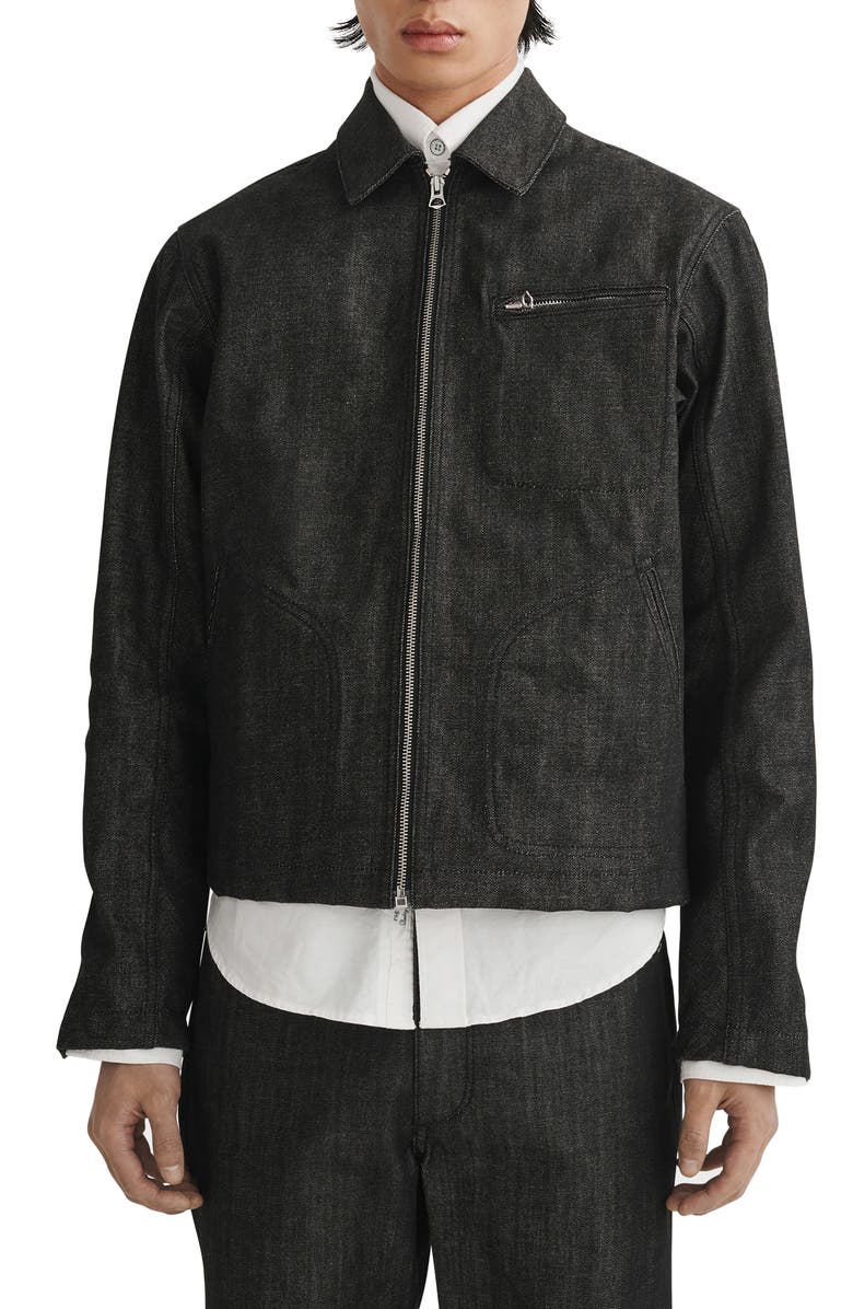 rag & bone Alex Zip Raw Denim Jacket, Main, color, 