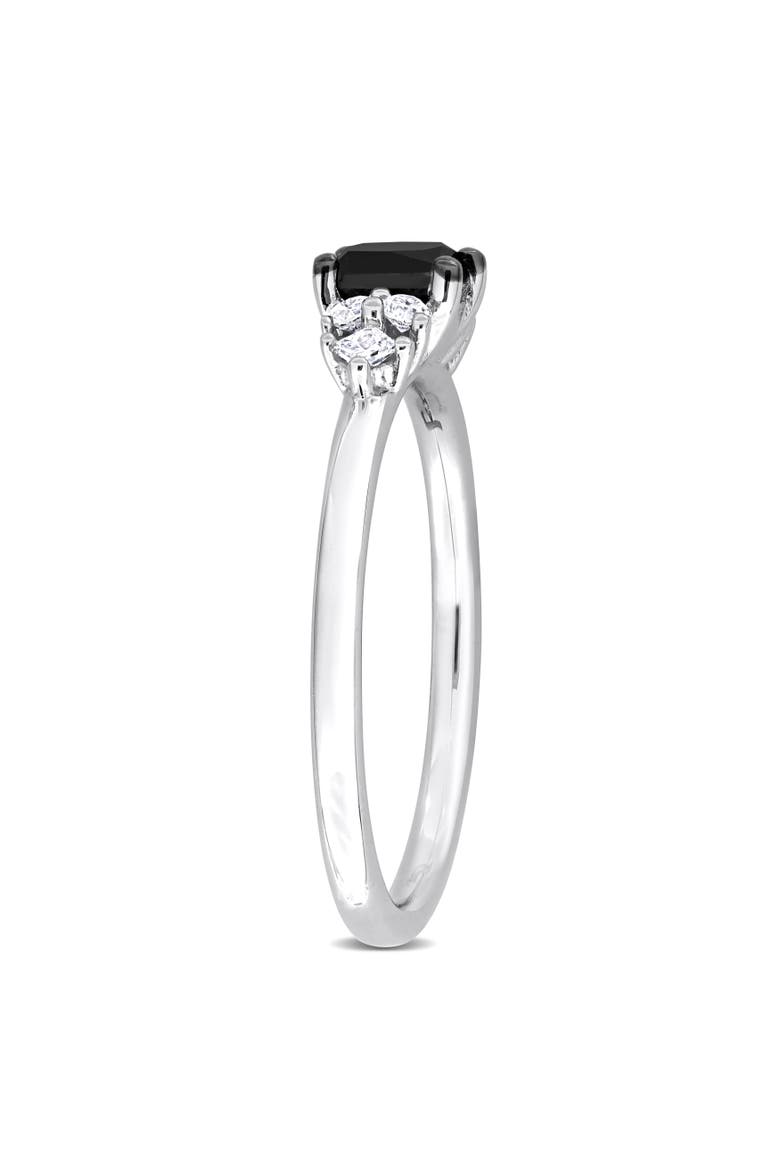 Black & White Diamond Princess-Cut Seven-Stone Ring 14k, Alternate, color, 14k White Gold