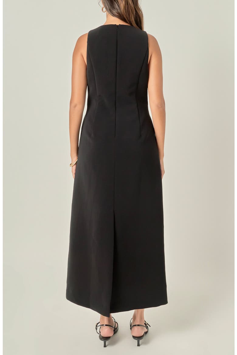Bow Embellished Sleeveless A-Line Dress, Alternate, color, BLACK