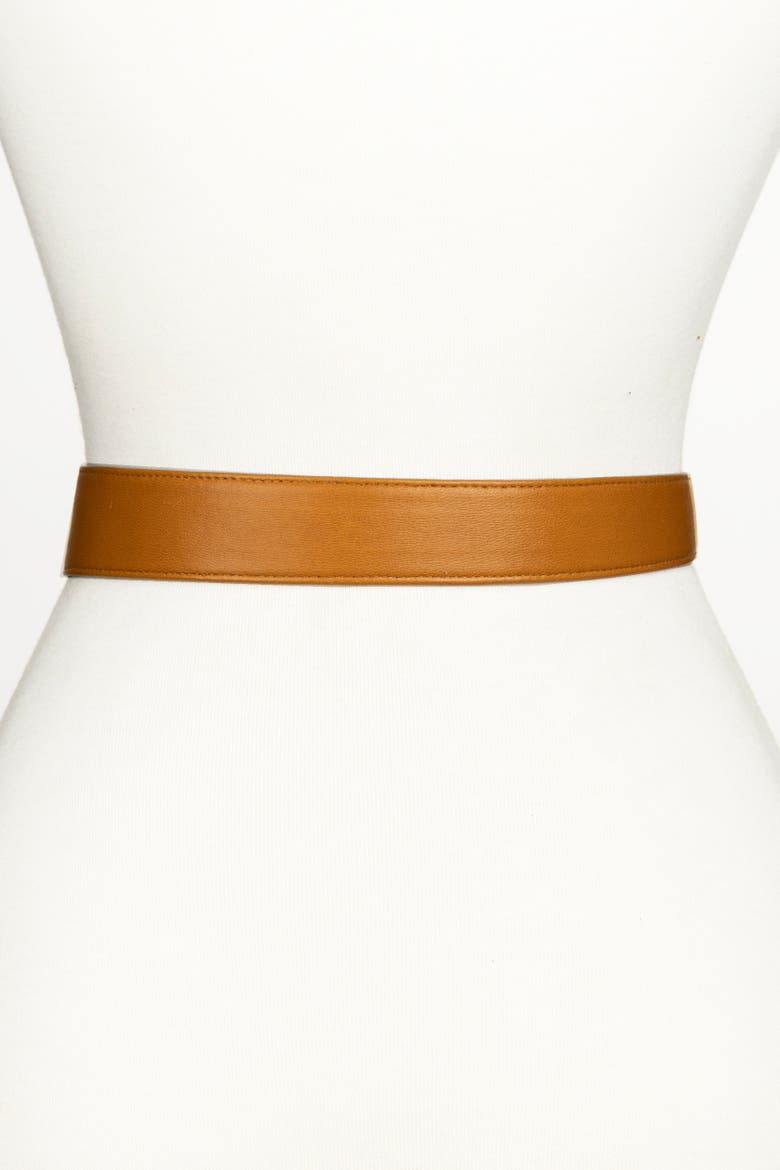 Sheila Knot Leather Belt, Alternate, color, Camel