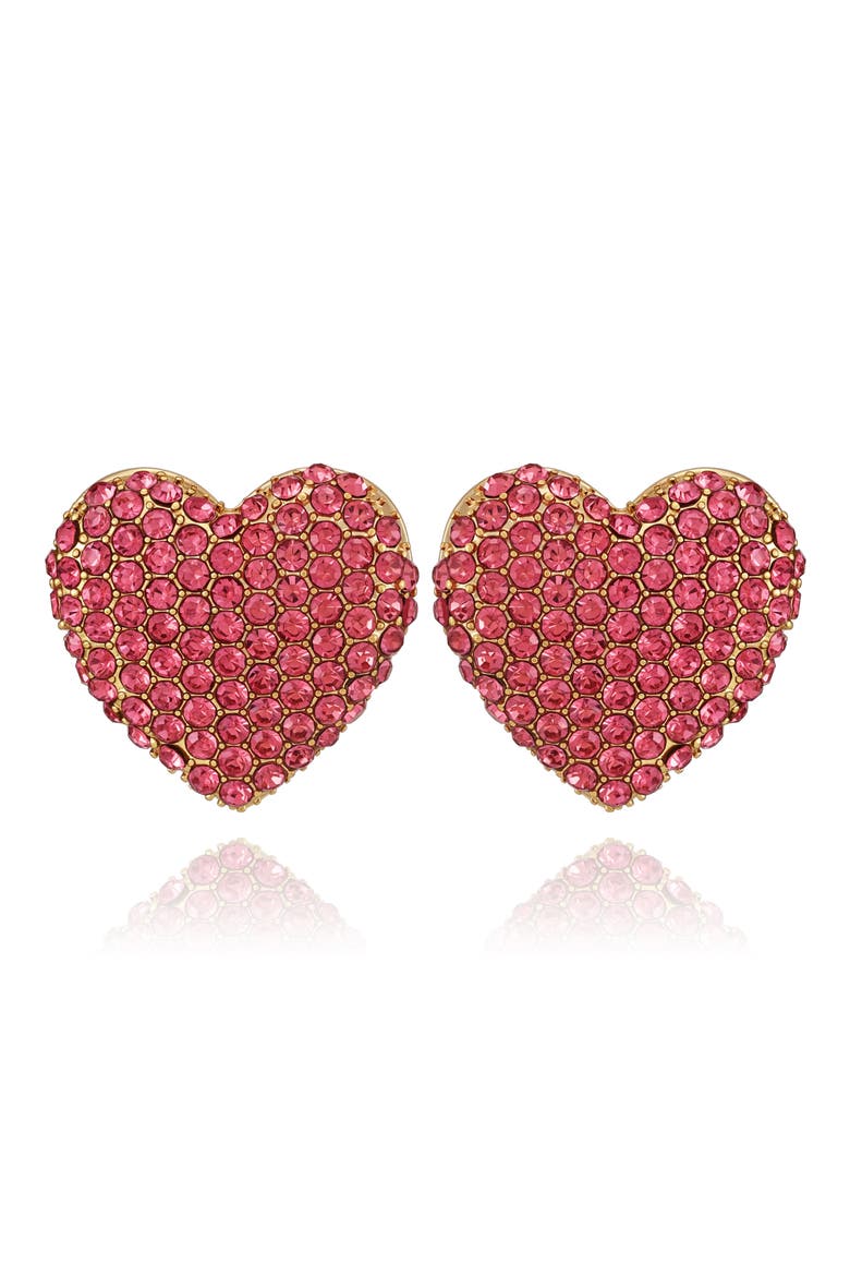 Heart Stud Earrings, Main, color, PINK/ GOLD