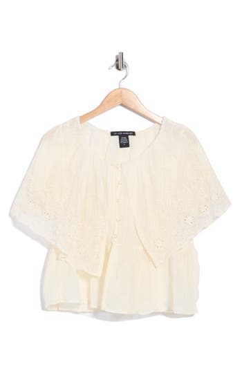Forgotten Grace Lace Overlay Cotton Top In White