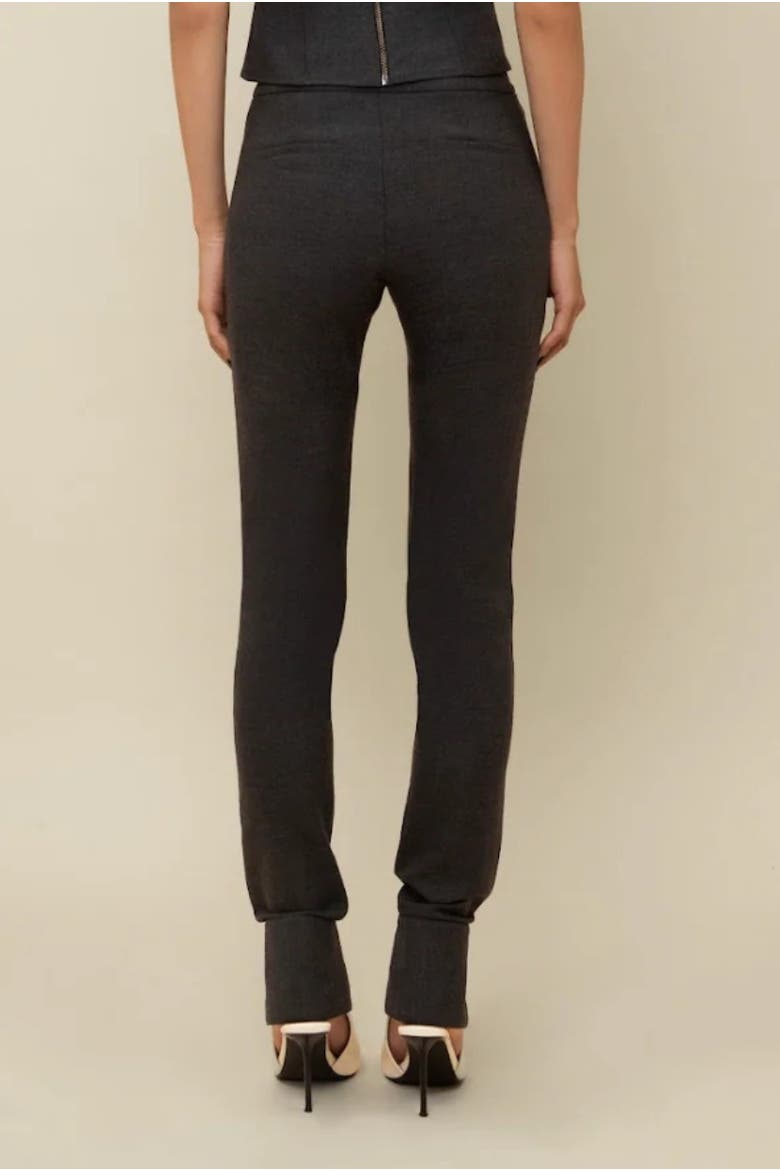 Cora Slim-Fitted Elegant Twill Trouser, Alternate, color, Charcoal