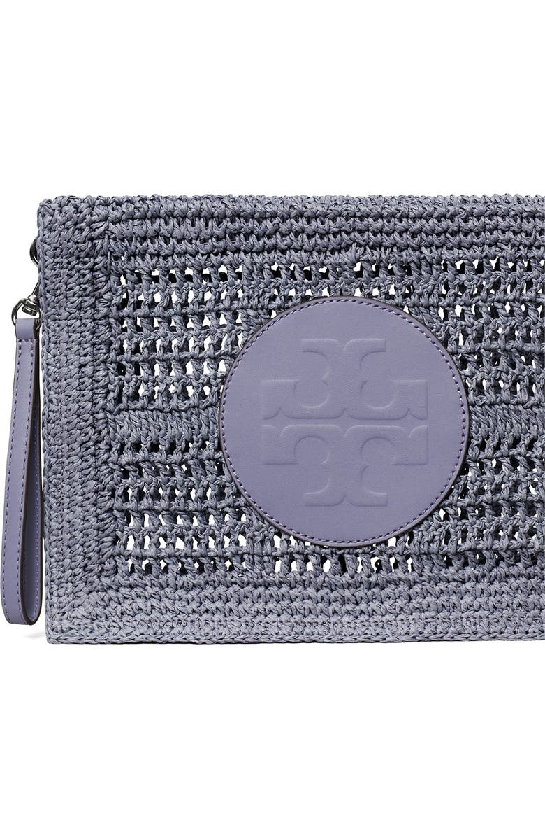 Tory Burch Ella Hand Crochet Wristlet, Alternate, color, Gray