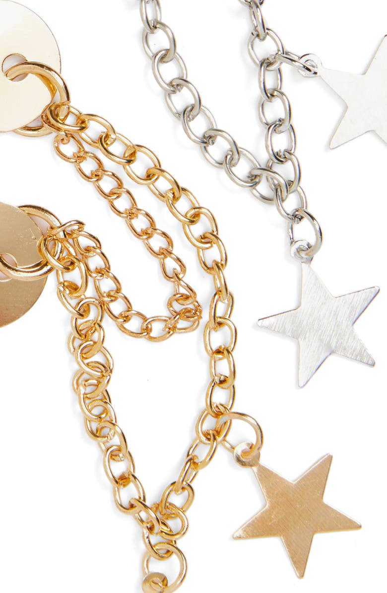 Tasha Star 4-Pack Snap Hair Clips, Alternate, color, Silver/ Gold