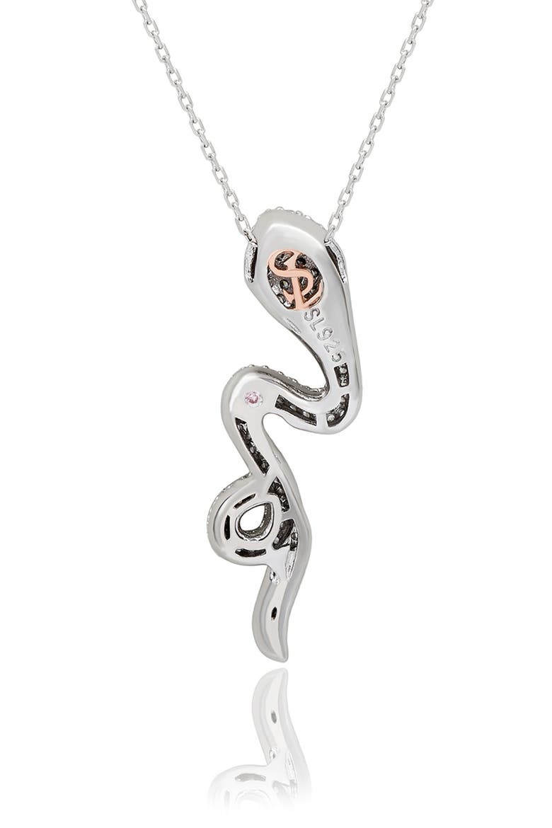 Pavé Cubic Zirconia Wild Snake Pendant Necklace, Alternate, color, SILVER/ CUBIC ZIRCONIA