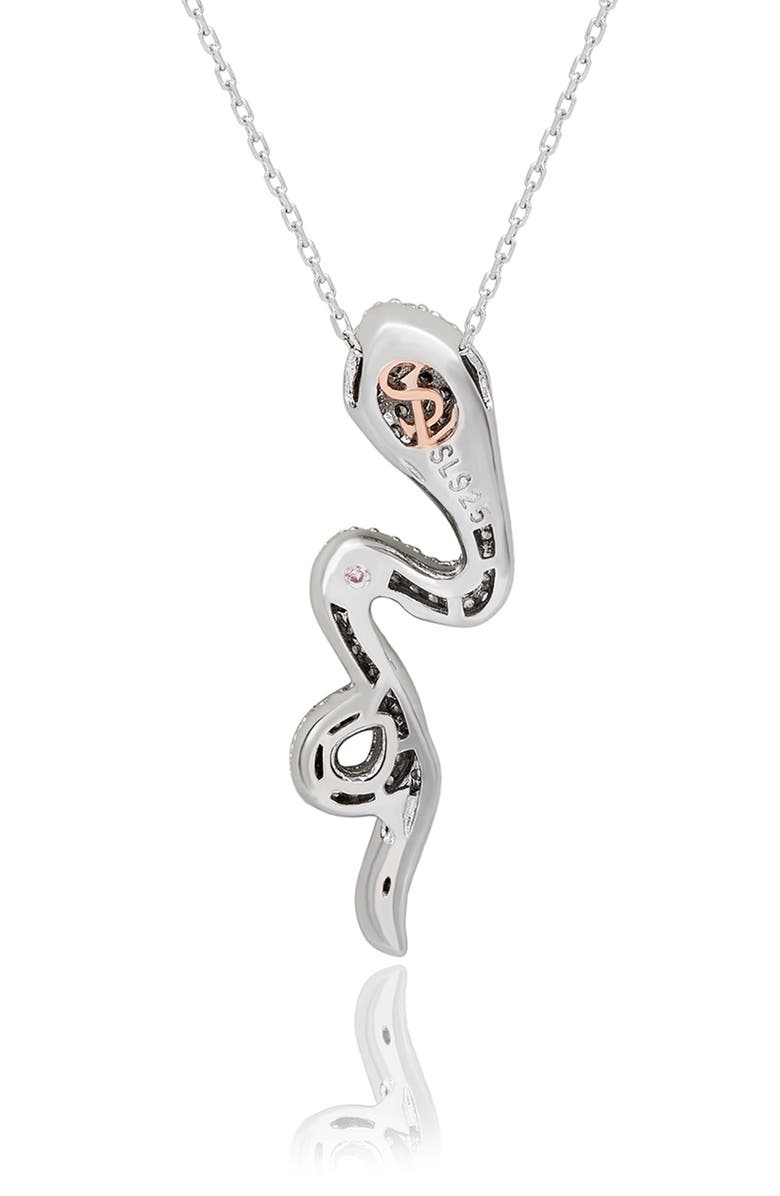 SUZY LEVIAN Pavé Cubic Zirconia Wild Snake Pendant Necklace, Main, color, Silver/ Cubic Zirconia