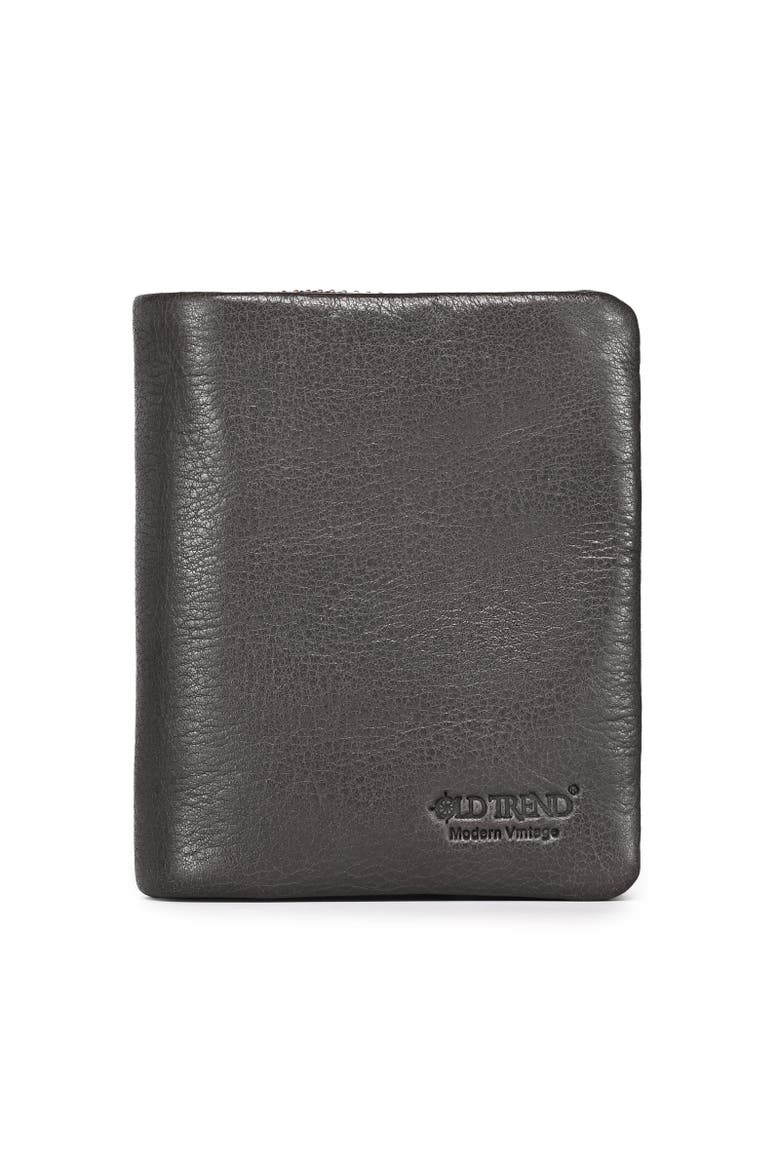 Clover Genuine Leather Slim Secure Trifold RFID Wallet, Main, color, Grey