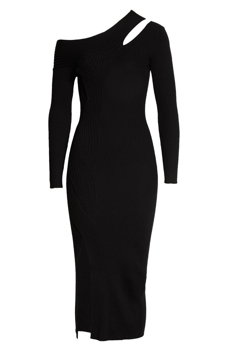 Simkhai Jonathan Simkhai Ribbed Cutout Long Sleeve Sweater Dress, Alternate, color, 