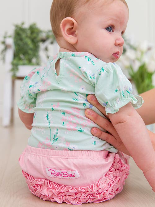 Rufflebutts Baby/toddler Girls Knit Puff Short Sleeve Bodysuit