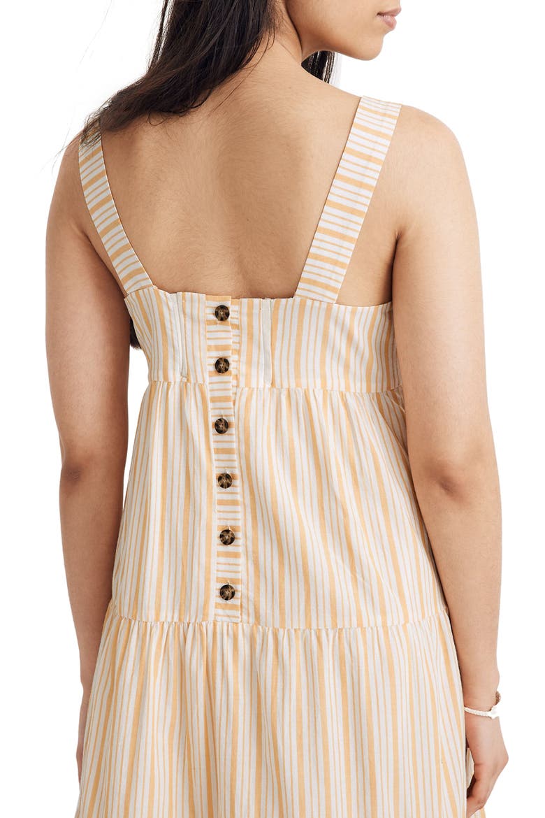 Stripe Button Back Tiered Midi Dress, Alternate, color, APRIL STRIPE POLLEN