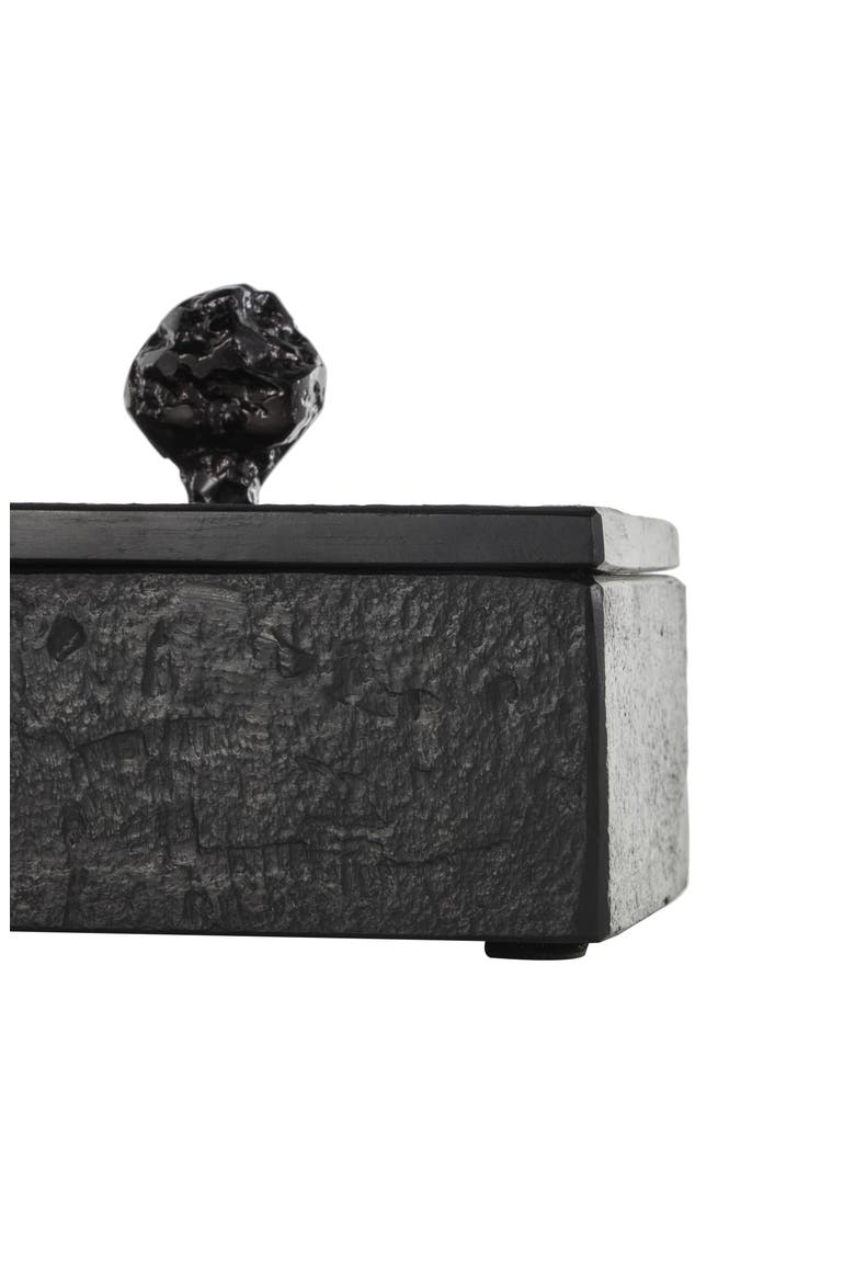 Contemporary Set of 3 Decorative Marble Boxes, Alternate, color, BLACK