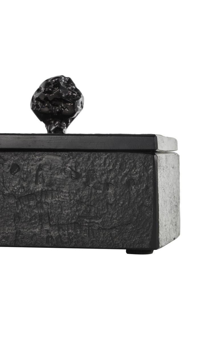 UMA Contemporary Set of 3 Decorative Marble Boxes, Alternate, color, Black