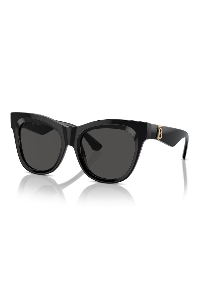 Evolution 54mm Cat Eye Sunglasses, Alternate, color, BLACK