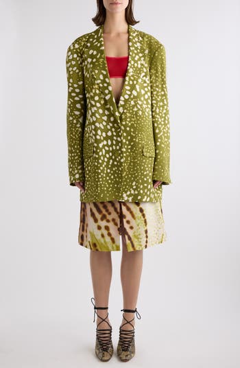 Dries Van Noten Sheraz Leopard Orchid Print Belted Midi