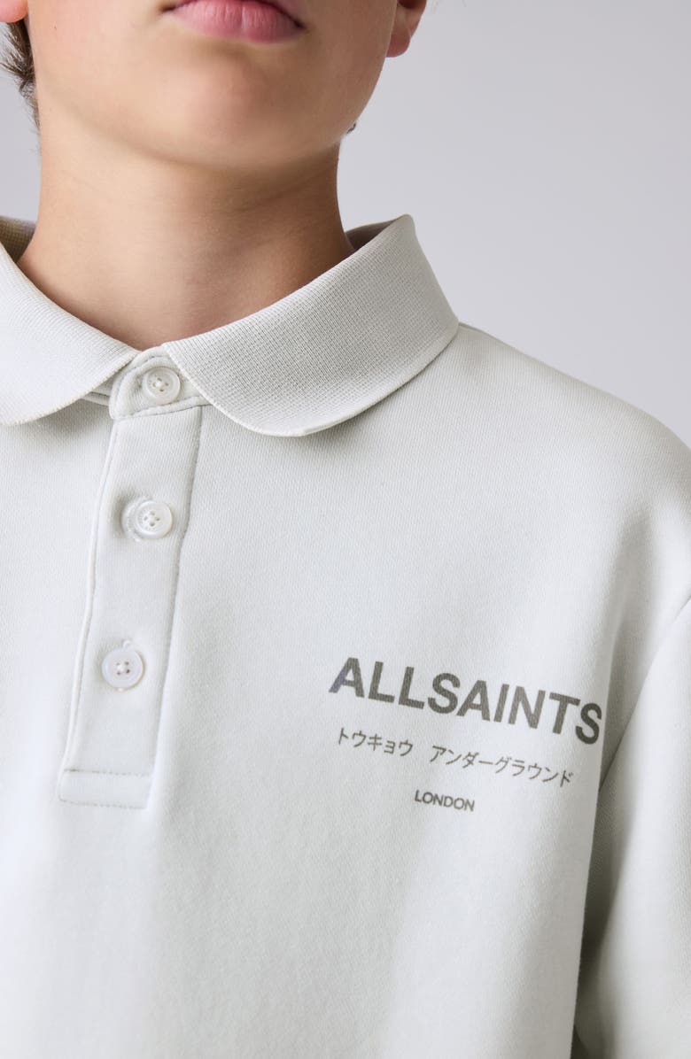 smALLSAINTS by ALLSAINTS Kids' Underground Logo Graphic Polo Sweatshirt, Alternate, color, Grey