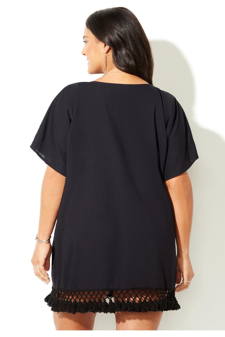 Courtney Tassel Tunic, Alternate, color, Black